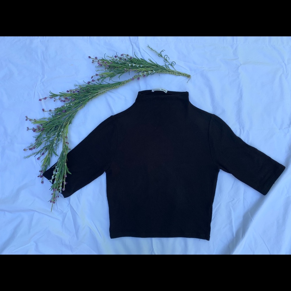 EUC Reformation Sebo Mock Neck Crop Top Black XS - Picture 10 of 16